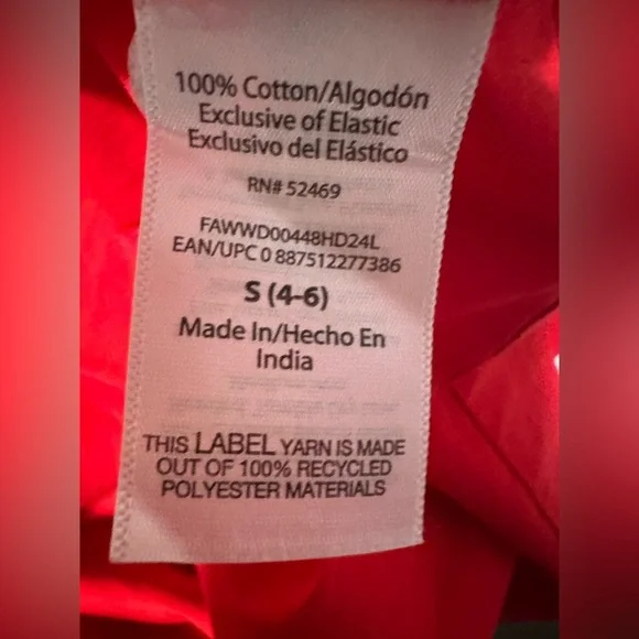 Free Assembly Red Cotton Bow Wrap Around Tie Midi Dress with Puff Sleeves - Picture 11 of 14